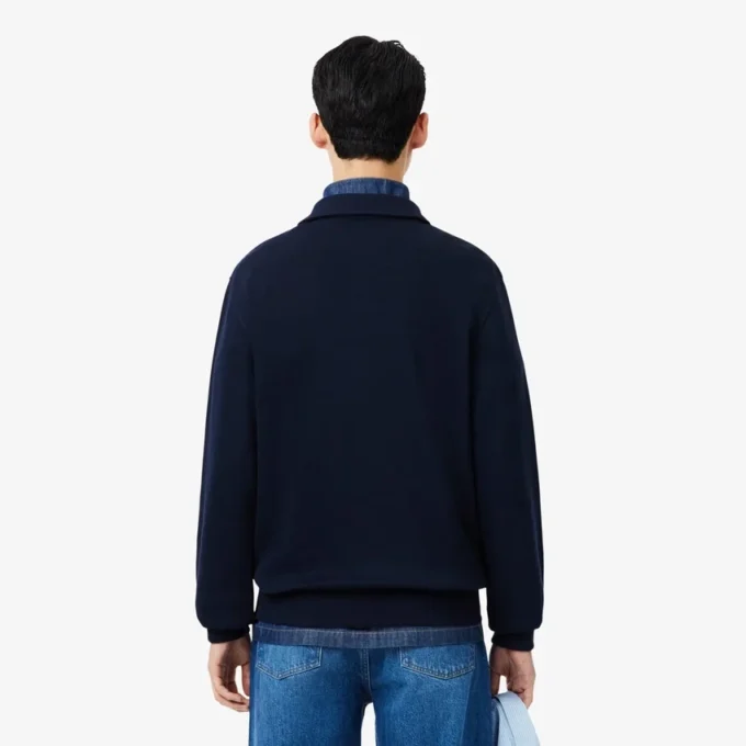 Herren-Sweatshirt mit geripptem Baumwollkragen