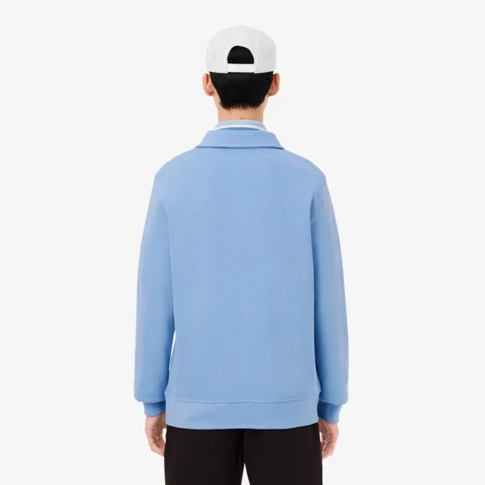 Herren-Sweatshirt mit geripptem Baumwollkragen