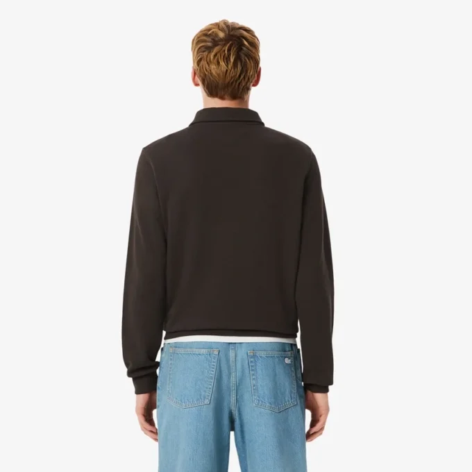 Herren-Sweatshirt mit geripptem Baumwollkragen
