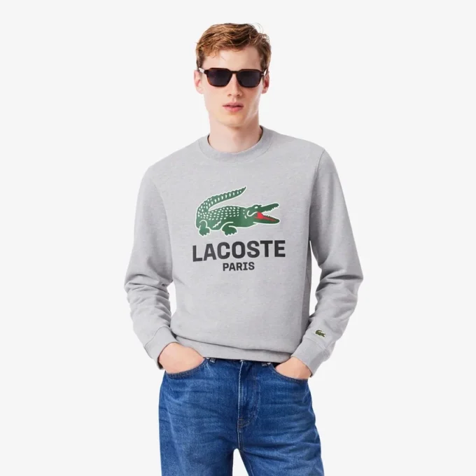 Herren-Sweatshirt mit Rundhalsausschnitt und Print in klassischer Passform