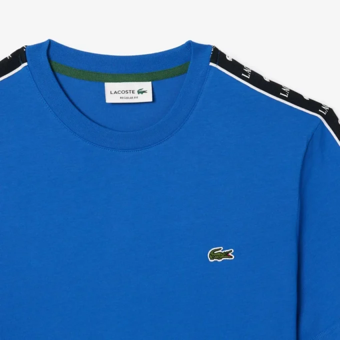 Herren-T-Shirt aus Baumwolle mit Logo-Streifen