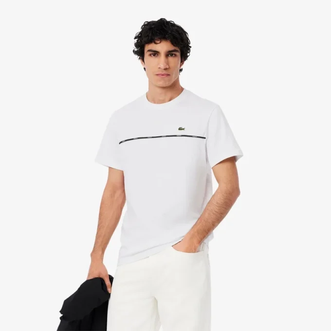 Herren-T-Shirt aus Baumwolljersey mit Logo-Einfassung