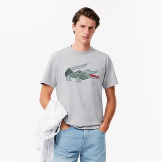 Herren-T-Shirt aus schwerer Baumwolle mit Krokodil-Print