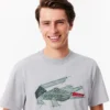 Herren-T-Shirt aus schwerer Baumwolle mit Krokodil-Print