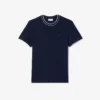 Herren-T-Shirt aus Stretch-Piqué mit gestreiftem Kragen