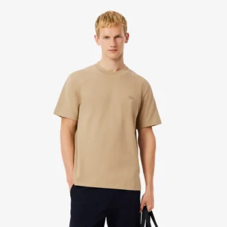 Herren-T-Shirt mit geripptem Kragen aus Petit Piqué
