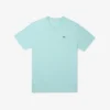 Herren-T-Shirt mit geripptem V-Ausschnitt in langer Passform