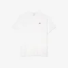 Herren-T-Shirt mit geripptem V-Ausschnitt in langer Passform