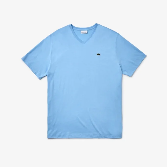 Herren-T-Shirt mit V-Ausschnitt in Big Fit aus Pima-Baumwolle