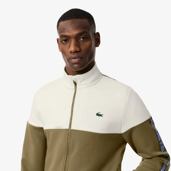 Herren-Tennis-Sweatshirt mit Reißverschluss und Farbblock-Design