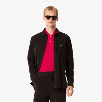 Herren-Velourshemd in Regular Fit