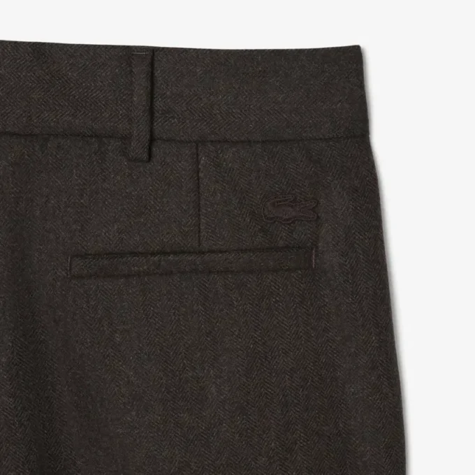 Herren-Wollhose mit geradem Schnitt und Chevron-Muster