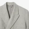 Herren-Wollmantel mit Chevron-Muster und doppelter Knopfleiste