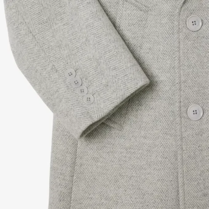 Herren-Wollmantel mit Chevron-Muster und doppelter Knopfleiste