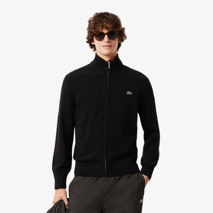 Herren-Wollpullover mit Reißverschluss