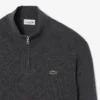 Herren-Wollpullover mit Reißverschluss und hohem Kragen