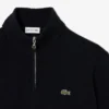 Herren-Wollpullover mit Reißverschluss und hohem Kragen