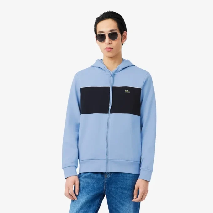 Hoodie mit Reißverschluss und Farbblock-Design