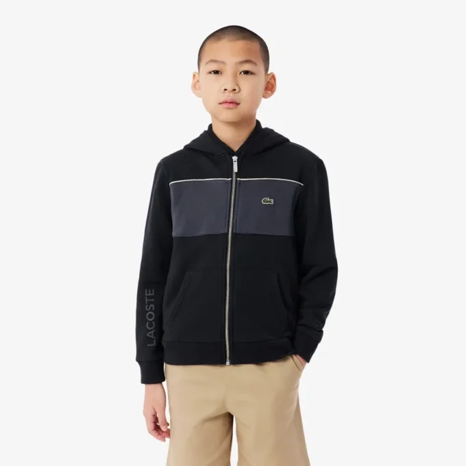 Hoodie mit Reißverschluss und Farbblock-Design