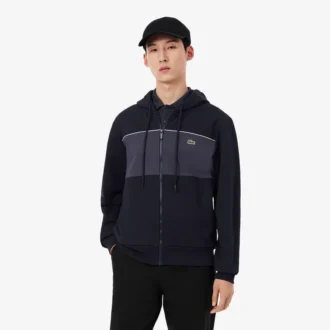 Hoodie mit Reißverschluss und Farbblock-Design