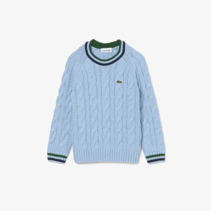 Jungen-Pullover aus Baumwolle und Wolle mit Rundhalsausschnitt