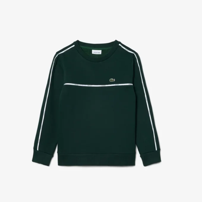 Jungen-Sweatshirt aus Fleece mit Logo-Streifen