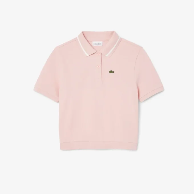 Kinder-Piqué-Poloshirt mit Falten am Rücken
