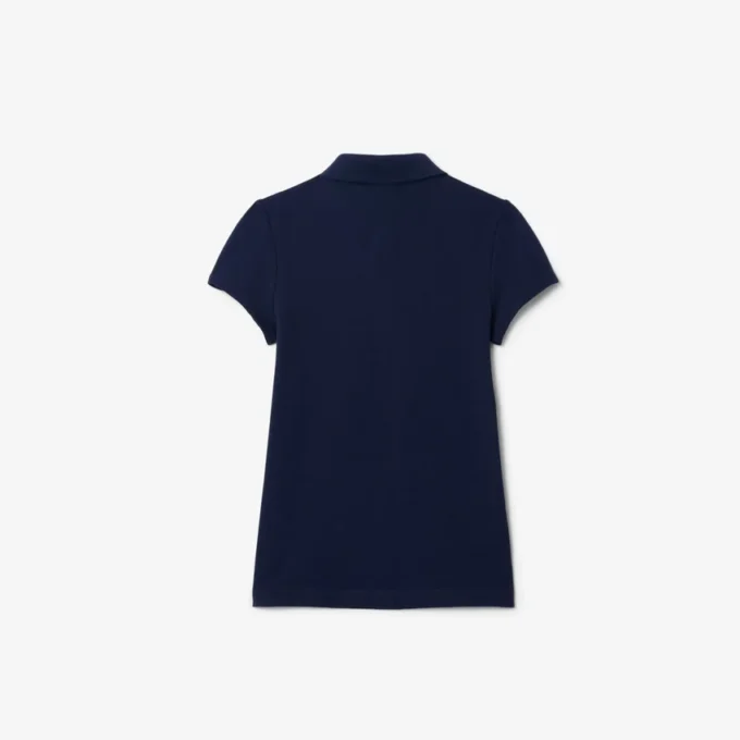 Kinder-Poloshirt mit gewelltem Kragen aus Mini-Piqué