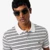 Klassisch geschnittenes gestreiftes Petit Piqué-Poloshirt