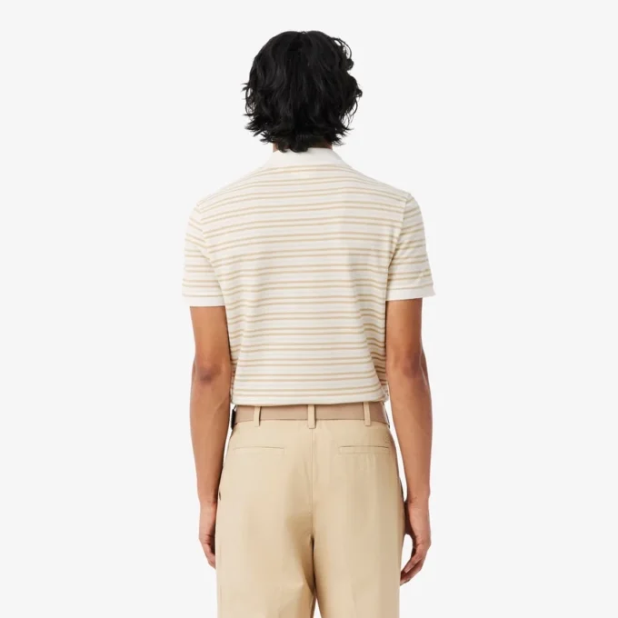 Klassisch geschnittenes gestreiftes Petit Piqué-Poloshirt