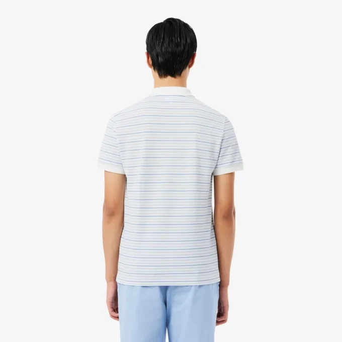 Klassisch geschnittenes gestreiftes Petit Piqué-Poloshirt