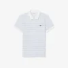 Klassisch geschnittenes gestreiftes Petit Piqué-Poloshirt
