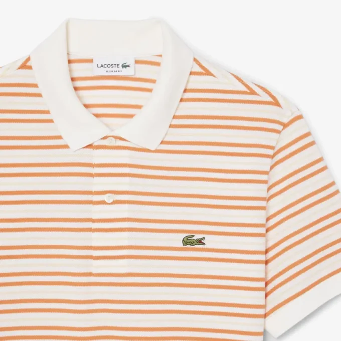 Klassisch geschnittenes gestreiftes Petit Piqué-Poloshirt