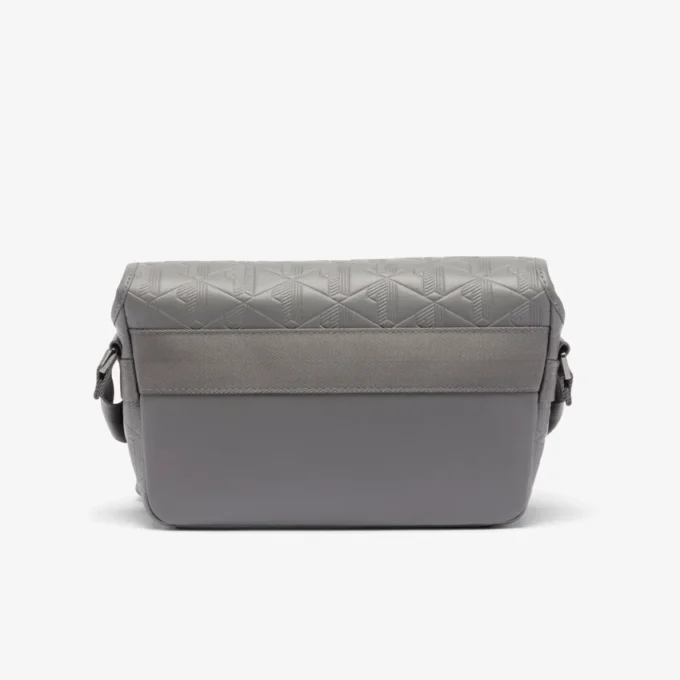 Kleine Leder-Umhängetasche mit Monogramm und Klappe