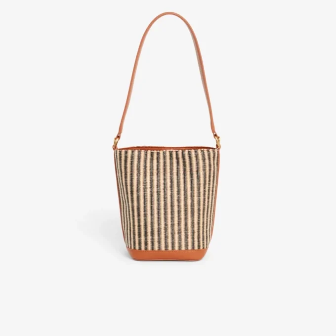 Kleine Sommer-Raffia-Beuteltasche
