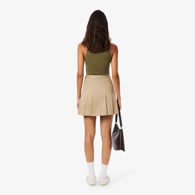 Kurzer Plisseerock aus Stretch-Baumwolle für Damen
