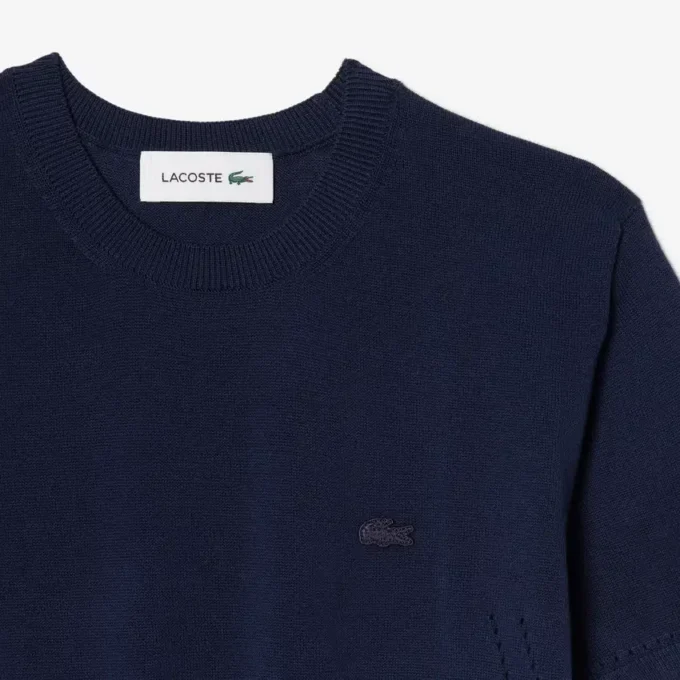 Kurzärmeliger 3D-Strickpullover