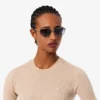 Kurzärmeliger Merinowoll-Rippstrickpullover für Damen