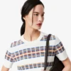 Kurzärmeliger Rippstrickpullover für Damen