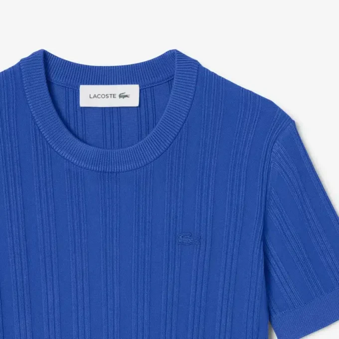 Kurzärmeliger Rippstrickpullover für Damen