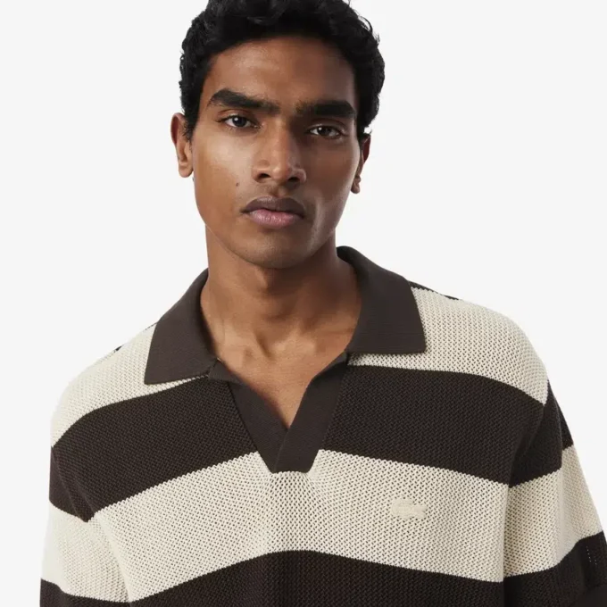 Kurzärmeliges, gestreiftes Poloshirt mit Polokragen