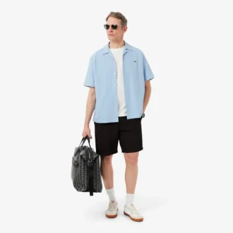 Kurzärmeliges Piqué-Hemd in Relaxed Fit