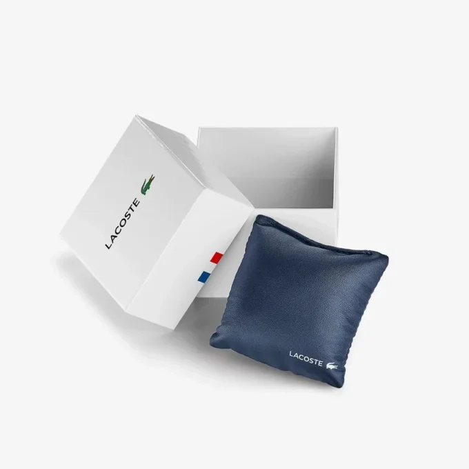 Lacoste.12.12 Go 3-Zeiger-Uhr aus Silikon in Champagner