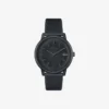 Lacoste.12.12 Move 3-Zeiger-Uhr, schwarzes Silikon