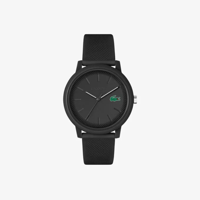 Lacoste.12.12 Uhr mit schwarzem Silikonarmband