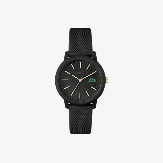 Lacoste.12.12 Uhr mit schwarzem Silikonarmband