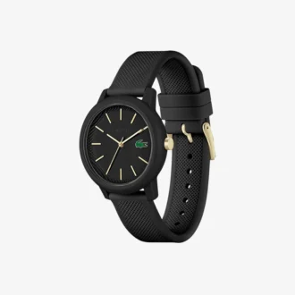 Lacoste.12.12 Uhr mit schwarzem Silikonarmband