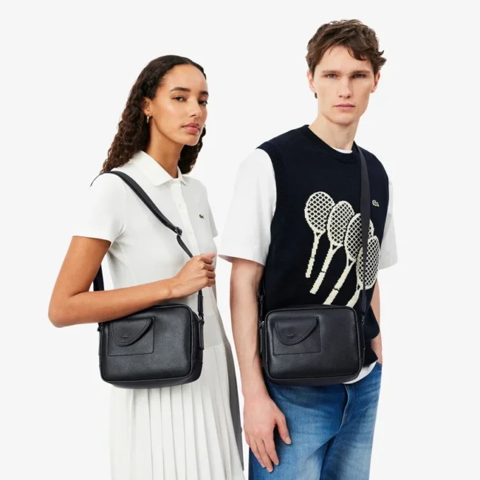 Lacoste Club Satchel aus genarbtem Leder