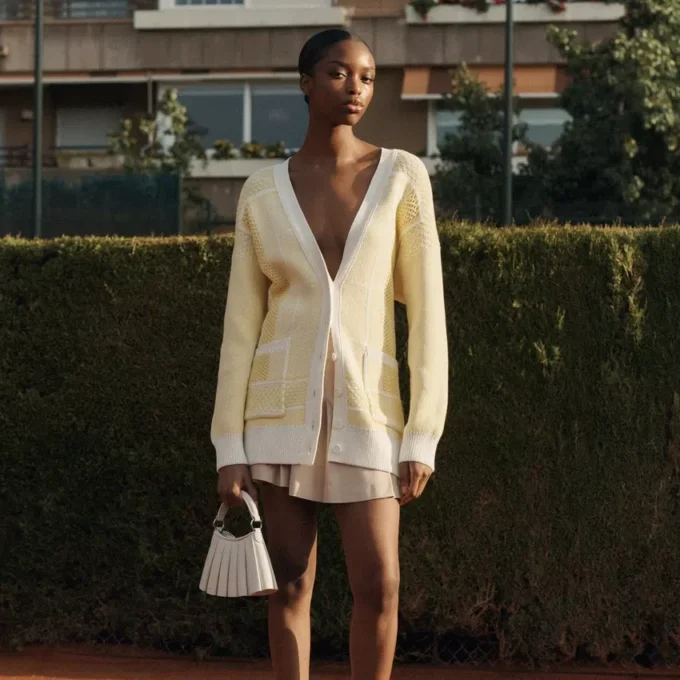 Langer Cardigan „Tennis Court“