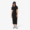 Langes Poloshirt aus gerippter Baumwolle für Damen